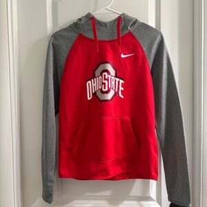 Nike Red and Gray Ohio State Hoodie